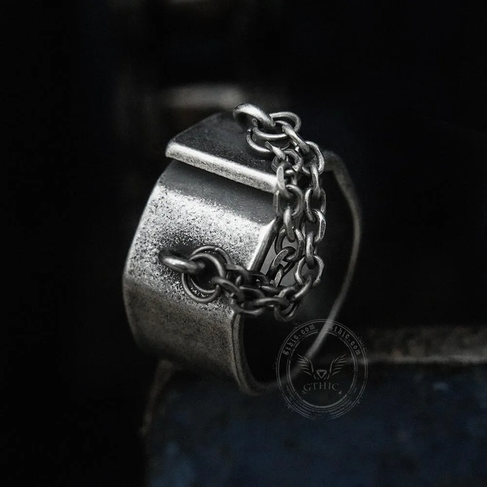 Unique Chain Stainless Steel Asymmetric Ring sold by GTHIC product image thumbnail 3