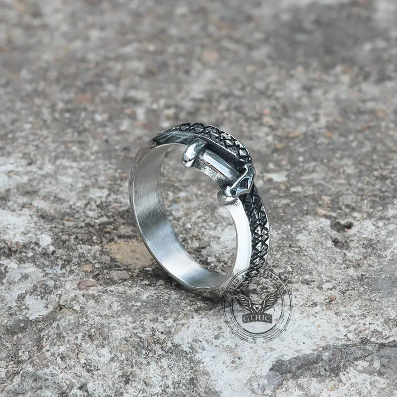 Punk Curved Sword Stainless Steel Ring sold by GTHIC product image thumbnail 4