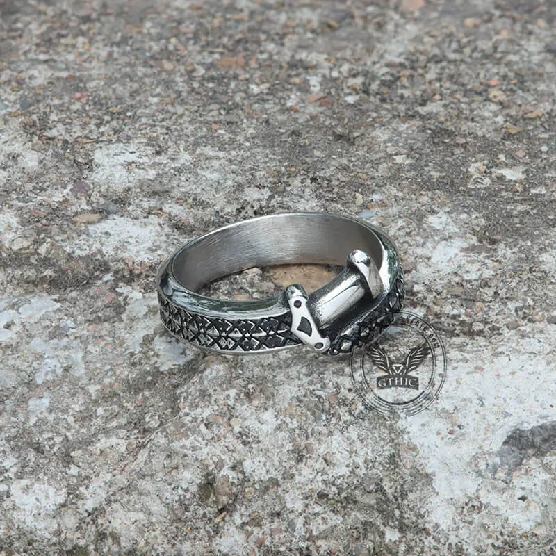 Punk Curved Sword Stainless Steel Ring sold by GTHIC product image thumbnail 5