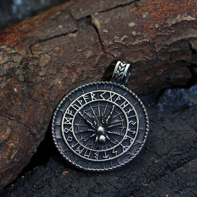 Nordic Spider Rune Stainless Steel Viking Pendant sold by GTHIC