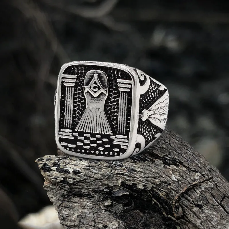 Vintage Masonic Stainless Steel Men's Ring sold by GTHIC