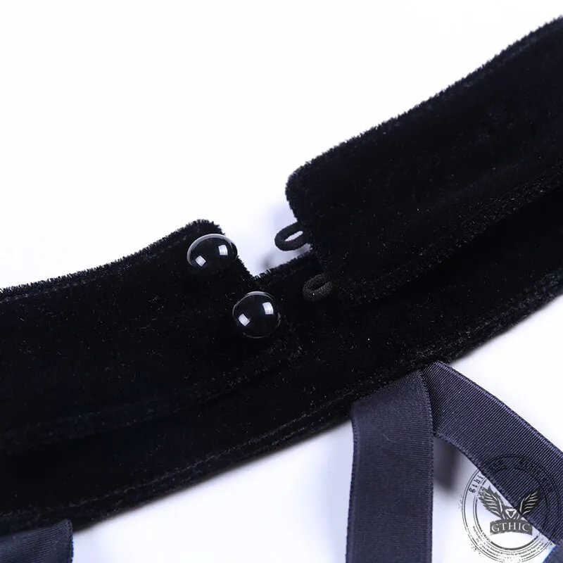 Black Velvet Halter Crop Top sold by GTHIC product image thumbnail 5