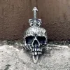 Sword Piercing Skull Sterling Silver Ring sold by GTHIC
