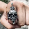 Sword Piercing Skull Sterling Silver Ring sold by GTHIC