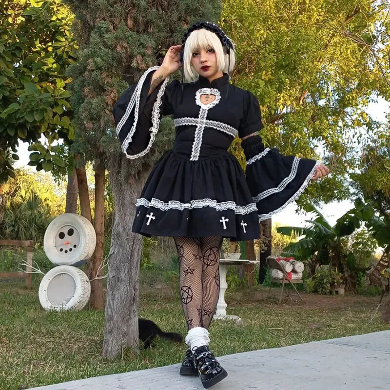 Gothic Cross Polyester Lolita Dress sold by GTHIC