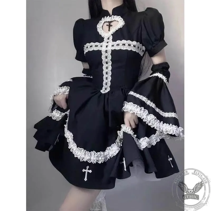Gothic Cross Polyester Lolita Dress sold by GTHIC product image thumbnail 4