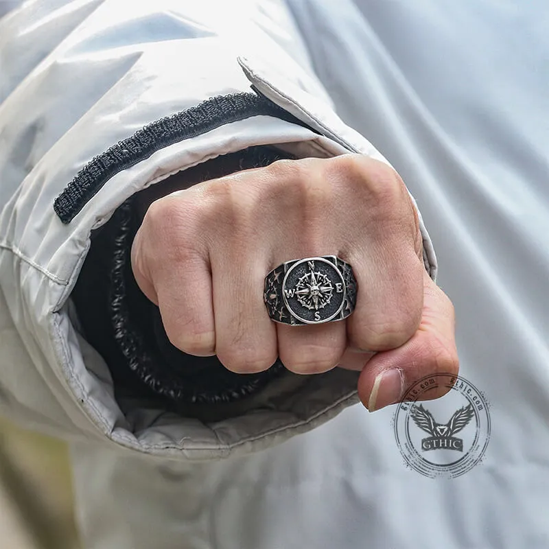 Compass Design Stainless Steel Marine Ring sold by GTHIC product image thumbnail 2