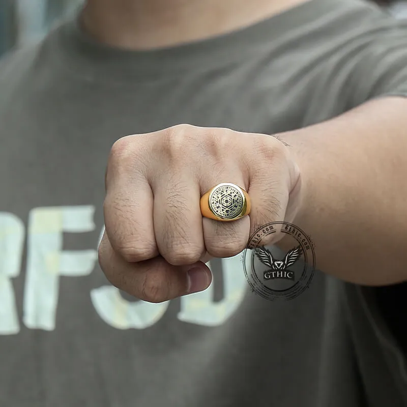 Hexagram 12 Zodiac Sign Stainless Steel Ring sold by GTHIC product image thumbnail 3