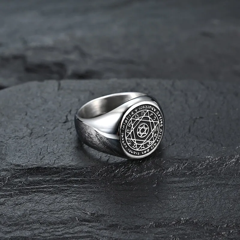 Hexagram 12 Zodiac Sign Stainless Steel Ring sold by GTHIC product image thumbnail 5