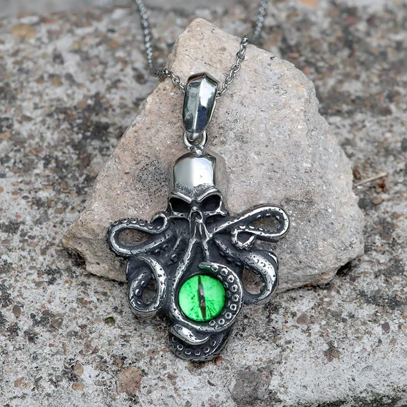 Octopus With Eye Stainless Steel Skull Pendant sold by GTHIC