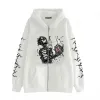 Gothic Skull Print Cotton Hoodie Coat sold by GTHIC