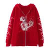 Gothic Skull Print Cotton Hoodie Coat sold by GTHIC