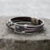 Vintage Multilayer Leather Anchor Stainless Steel Bracelet sold by GTHIC