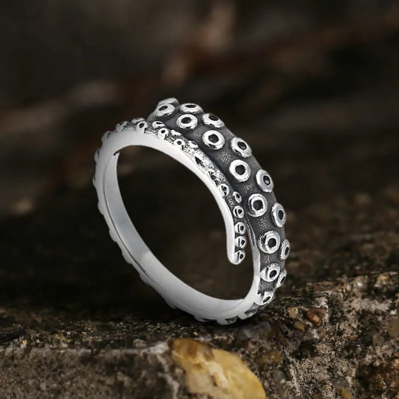 Kraken Octopus Arm Stainless Steel Ring sold by GTHIC