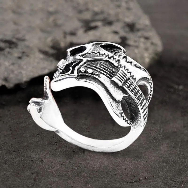 Retro Rock Skull Stainless Steel Open Ring sold by GTHIC