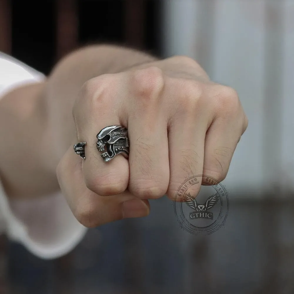 Retro Rock Skull Stainless Steel Open Ring sold by GTHIC product image thumbnail 2
