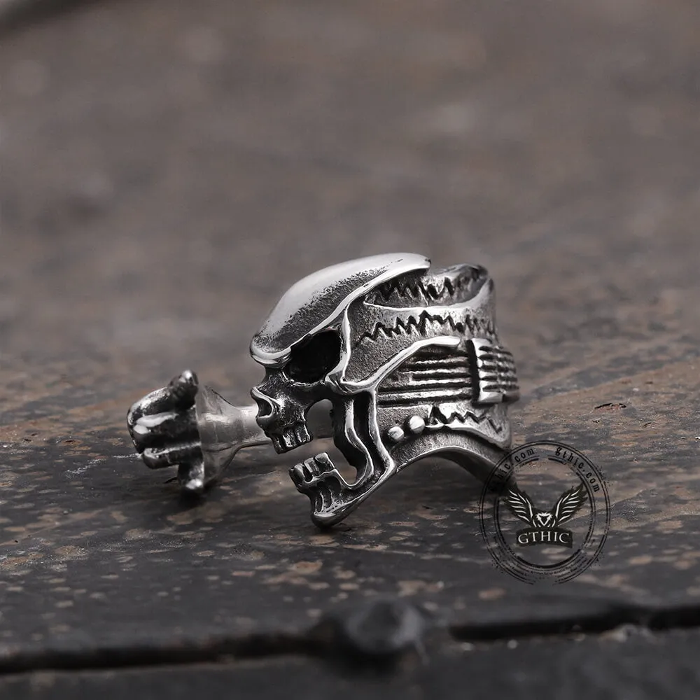 Retro Rock Skull Stainless Steel Open Ring sold by GTHIC product image thumbnail 3