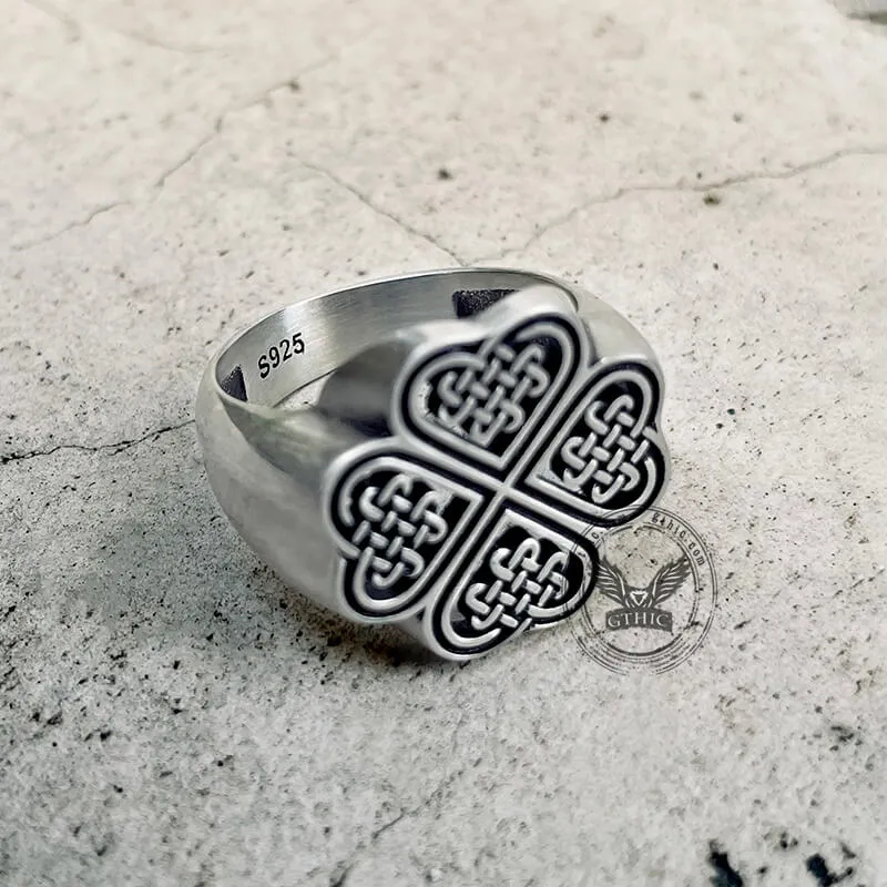 Celtic Four Leaf Clover Sterling Silver Ring sold by GTHIC product image thumbnail 3