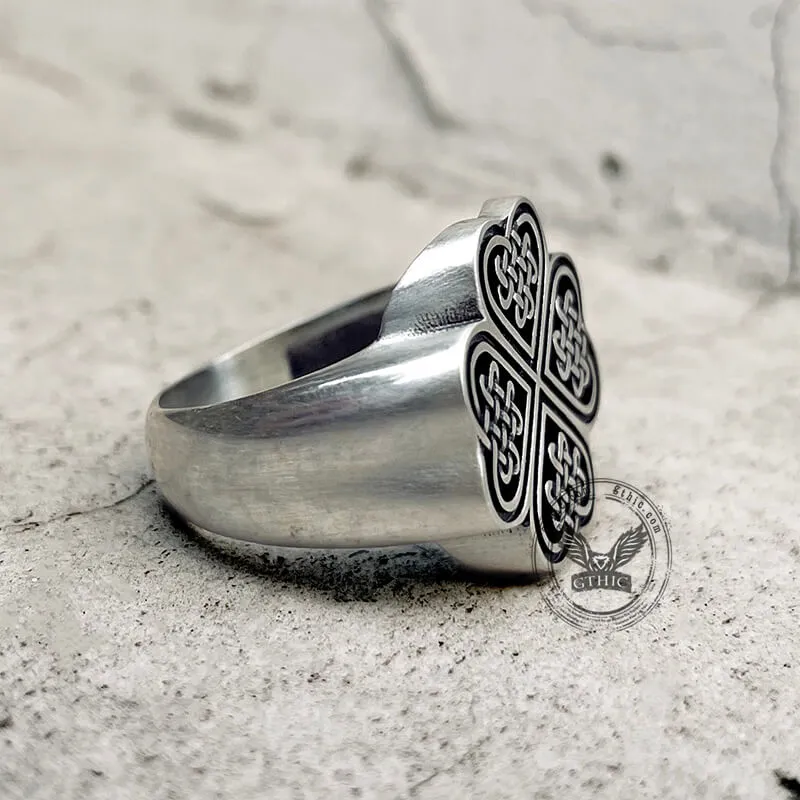 Celtic Four Leaf Clover Sterling Silver Ring sold by GTHIC product image thumbnail 4
