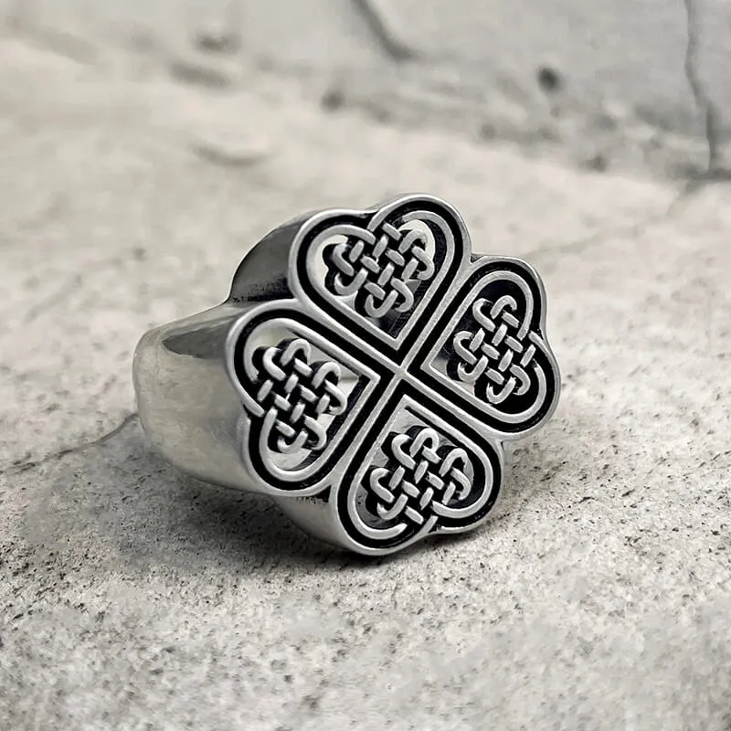 Celtic Four Leaf Clover Sterling Silver Ring sold by GTHIC