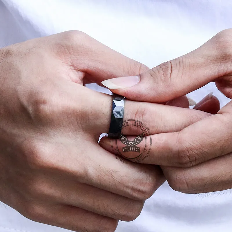 Black Polished Faceted Ceramic Band Ring sold by GTHIC product image thumbnail 2