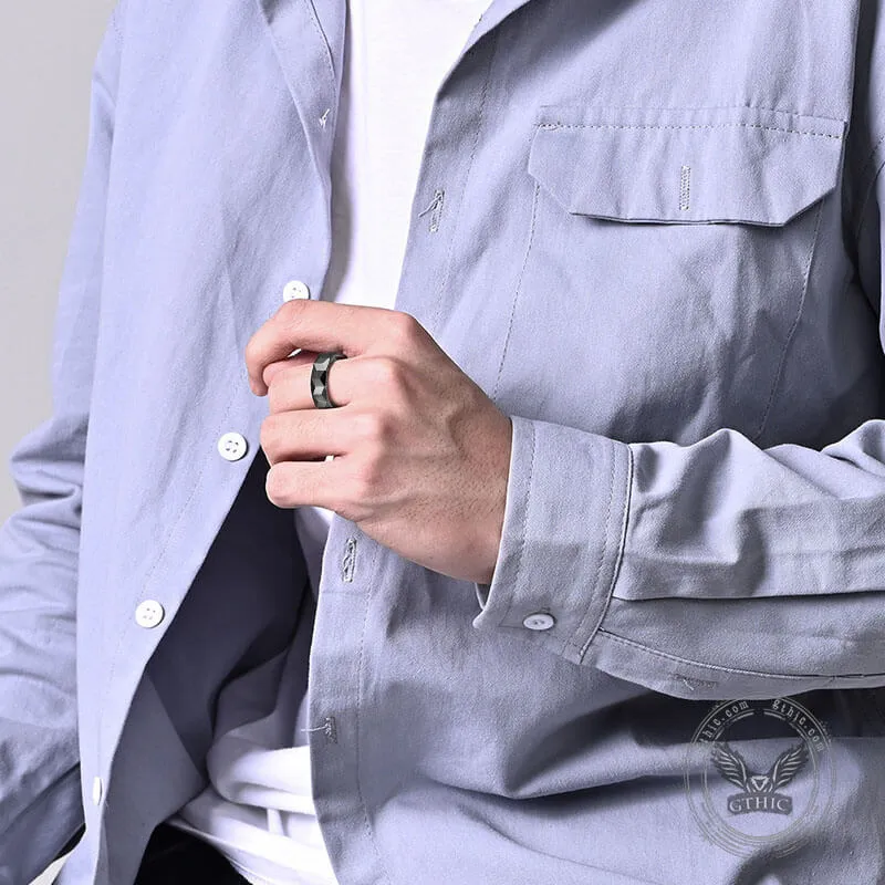 Black Polished Faceted Ceramic Band Ring sold by GTHIC product image thumbnail 3