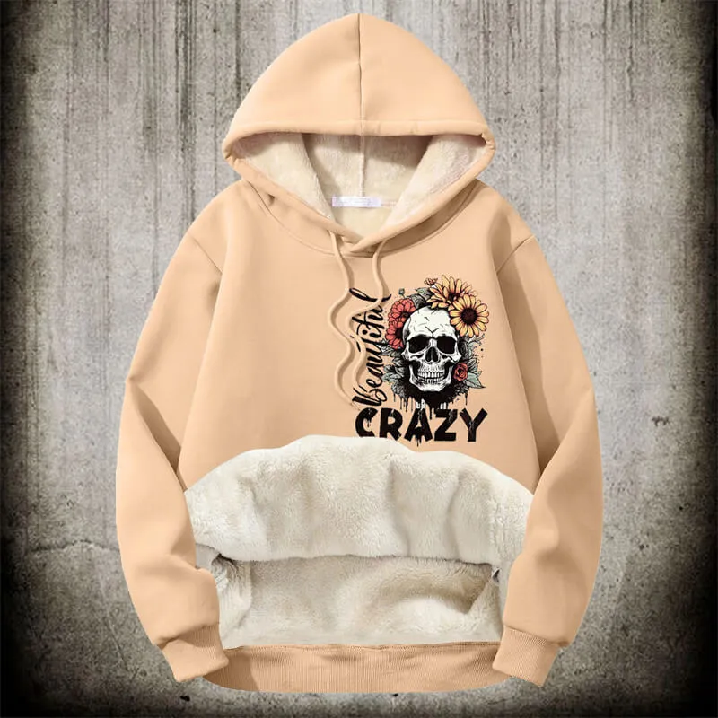 Crazy Flower Sugar Skull Fleece Hoodie sold by GTHIC product image thumbnail 3