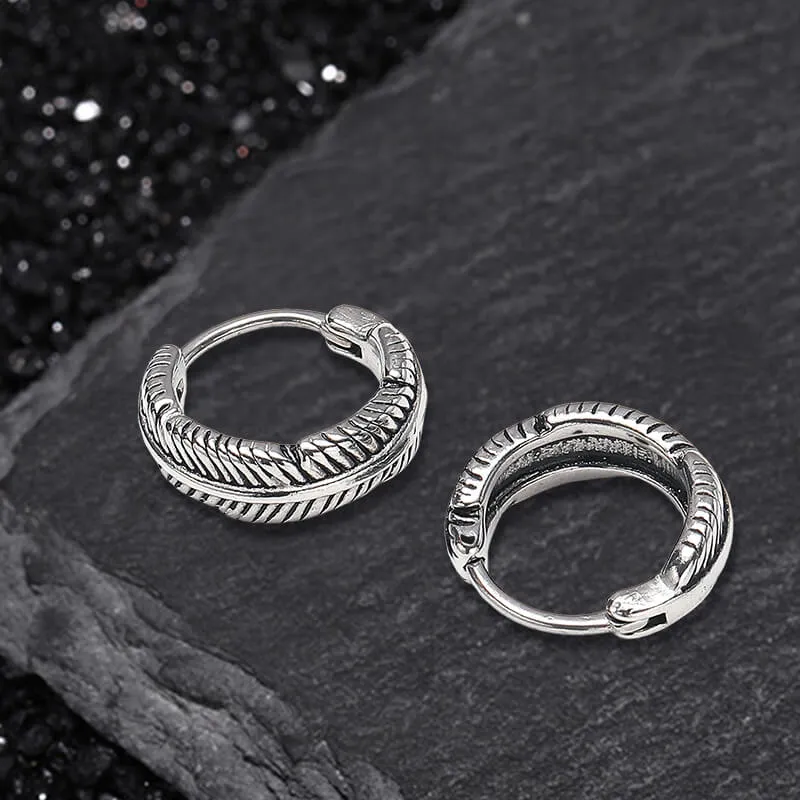 Vintage Feather Design Stainless Steel Earrings sold by GTHIC