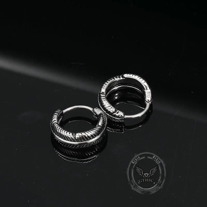 Vintage Feather Design Stainless Steel Earrings sold by GTHIC product image thumbnail 5