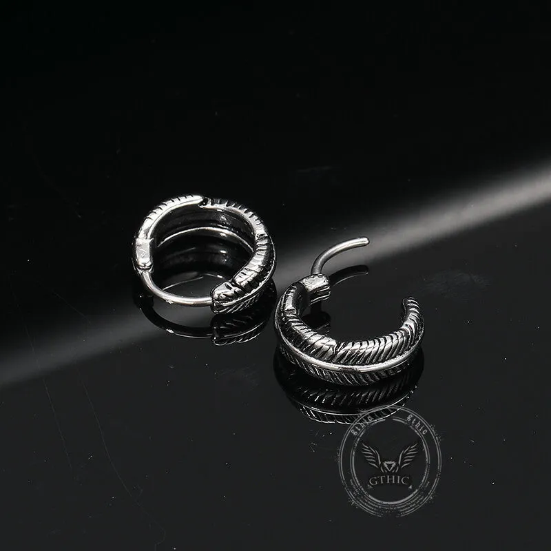Vintage Feather Design Stainless Steel Earrings sold by GTHIC product image thumbnail 4