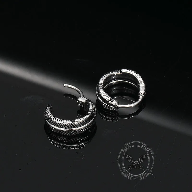 Vintage Feather Design Stainless Steel Earrings sold by GTHIC product image thumbnail 3