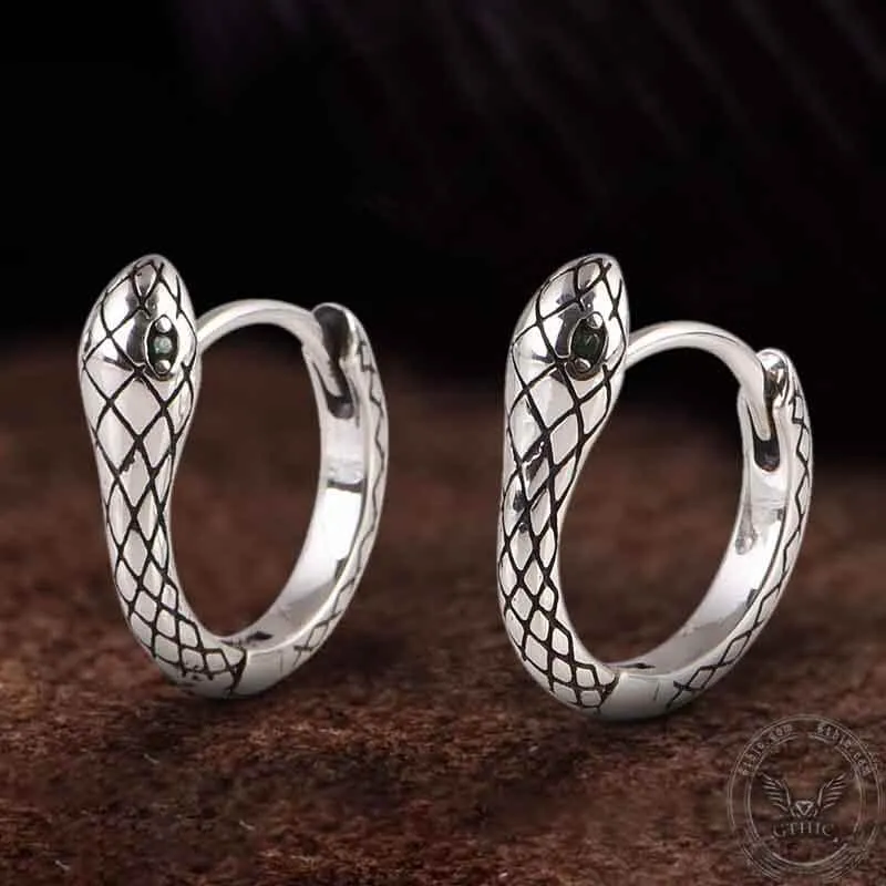 Wild Snake Sterling Silver Hoop Earrings sold by GTHIC product image thumbnail 3
