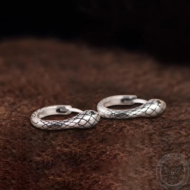 Wild Snake Sterling Silver Hoop Earrings sold by GTHIC product image thumbnail 5