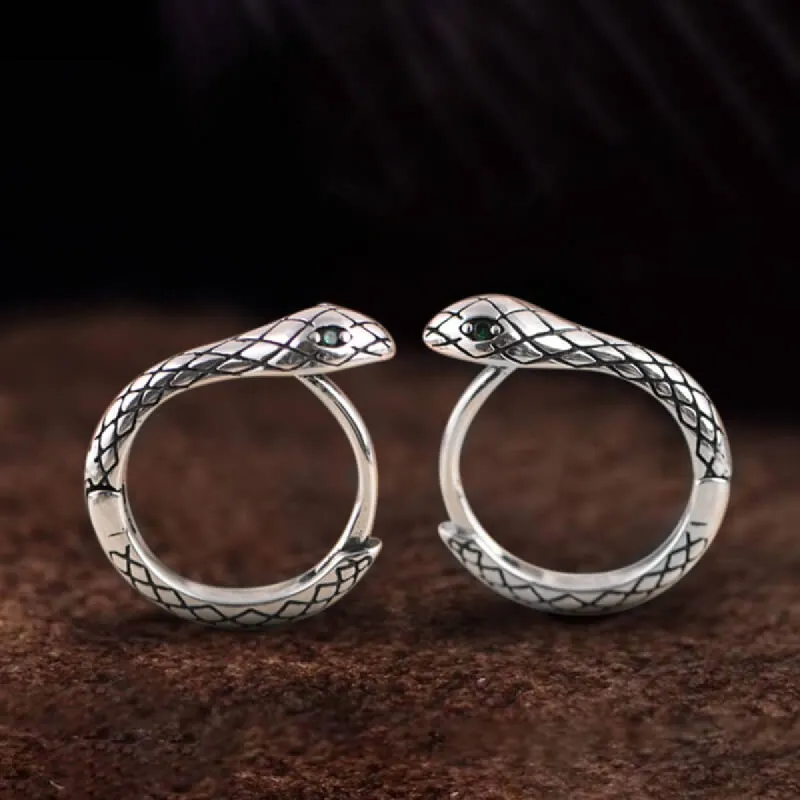 Wild Snake Sterling Silver Hoop Earrings sold by GTHIC