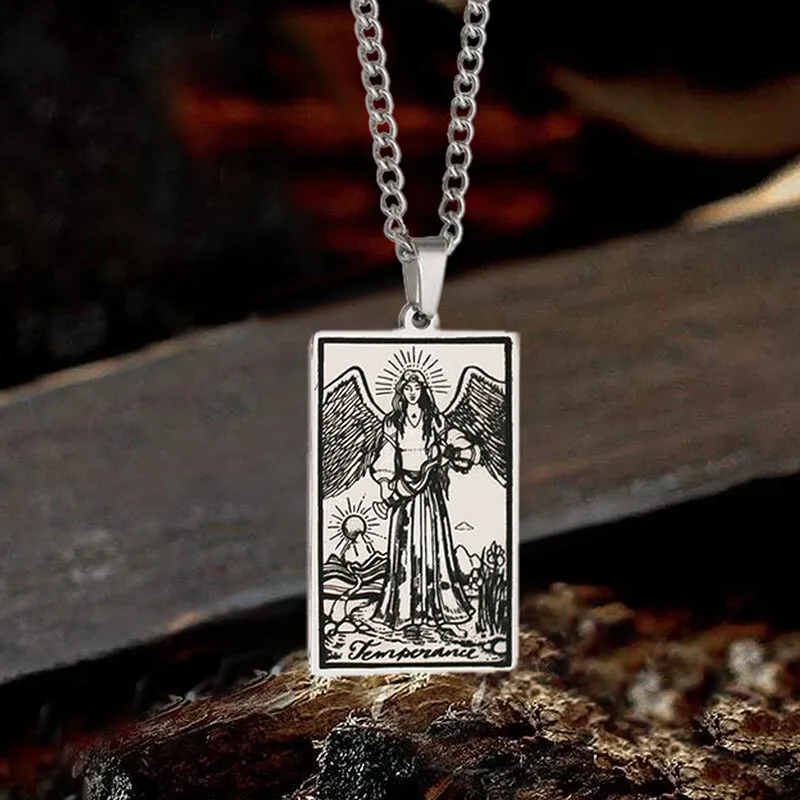Temperance Major Arcana Tarot Stainless Steel Necklace sold by GTHIC