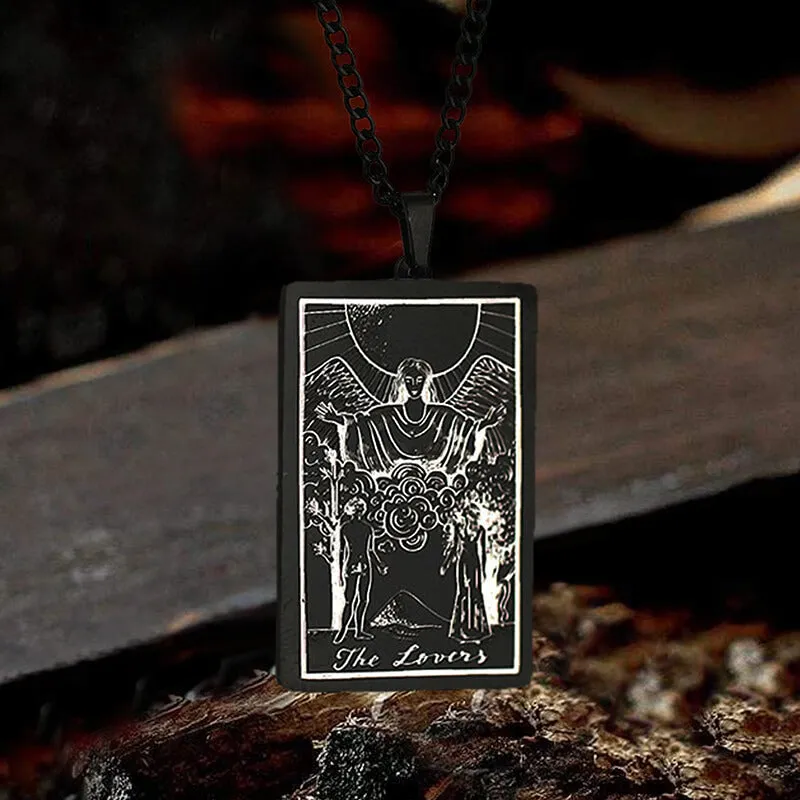 The Lovers Tarot Card Stainless Steel Necklace sold by GTHIC product image thumbnail 4