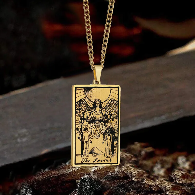 The Lovers Tarot Card Stainless Steel Necklace sold by GTHIC product image thumbnail 3