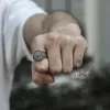 Cross Star Pattern Stainless Steel Ring sold by GTHIC