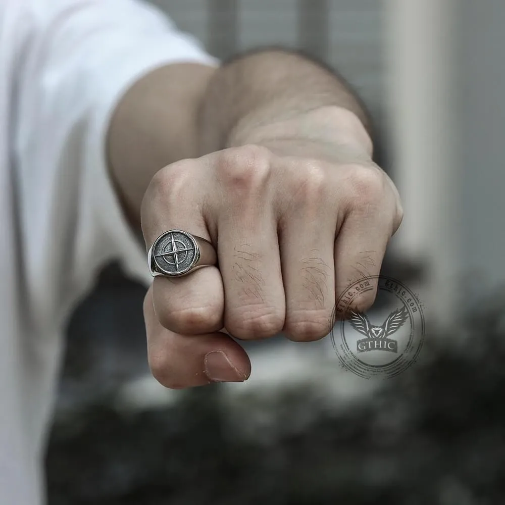 Cross Star Pattern Stainless Steel Ring sold by GTHIC product image thumbnail 2