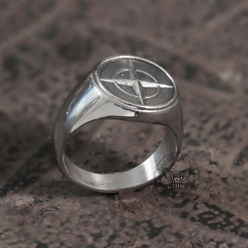 Cross Star Pattern Stainless Steel Ring sold by GTHIC product image thumbnail 5