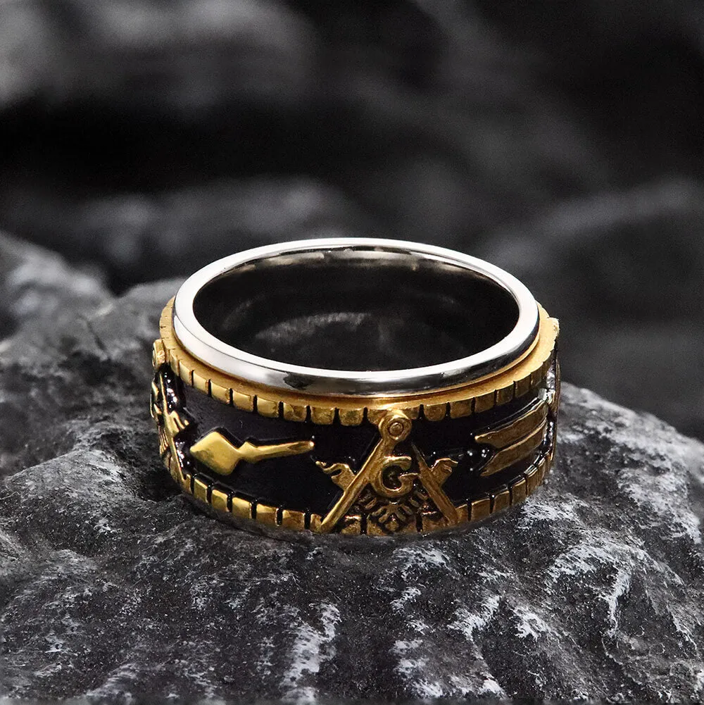 Freemasonry Symbol Stainless Steel Spinner Ring sold by GTHIC product image thumbnail 3