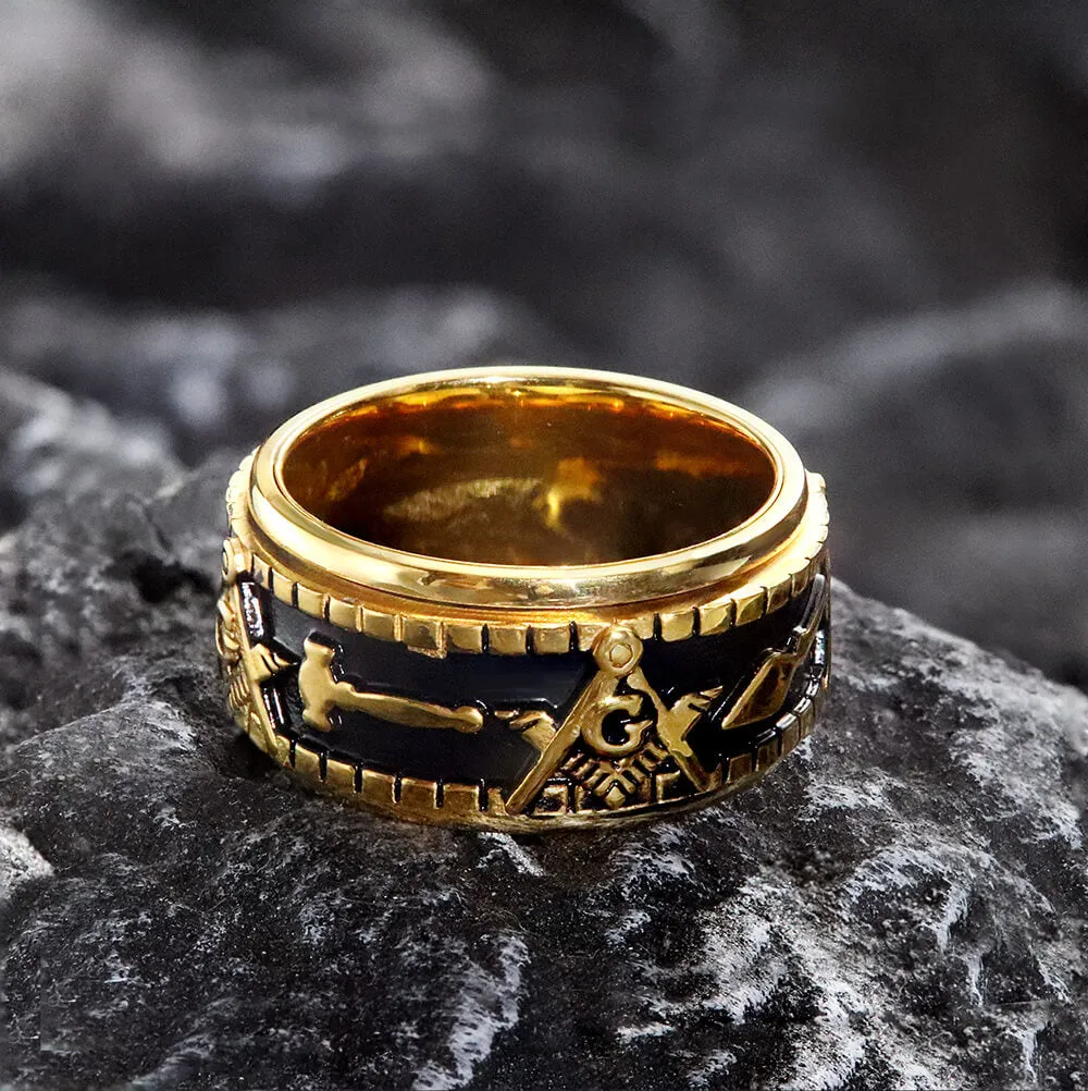 Freemasonry Symbol Stainless Steel Spinner Ring sold by GTHIC