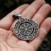 Viking Symbols Runes Vegvisir Stainless Steel Rotatable Pendant sold by GTHIC