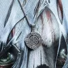 Viking Symbols Runes Vegvisir Stainless Steel Rotatable Pendant sold by GTHIC