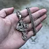 Budded Cross Dragon Stainless Steel Skull Pendant sold by GTHIC