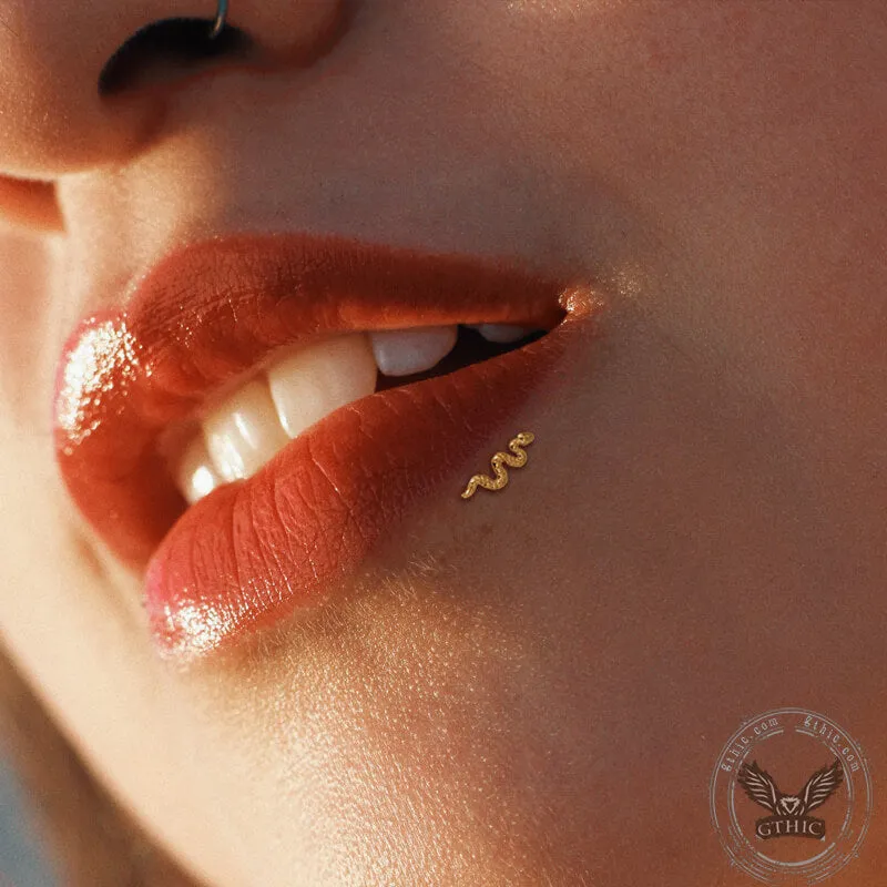 Snake Titanium Septum Piercing Lip Ring sold by GTHIC product image thumbnail 3