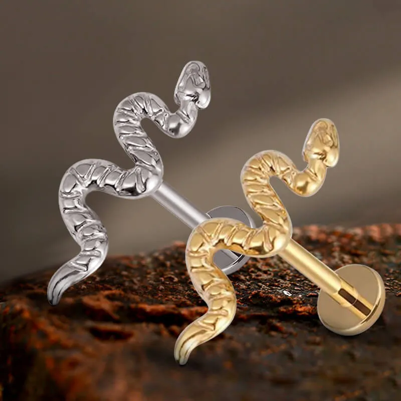 Snake Titanium Septum Piercing Lip Ring sold by GTHIC