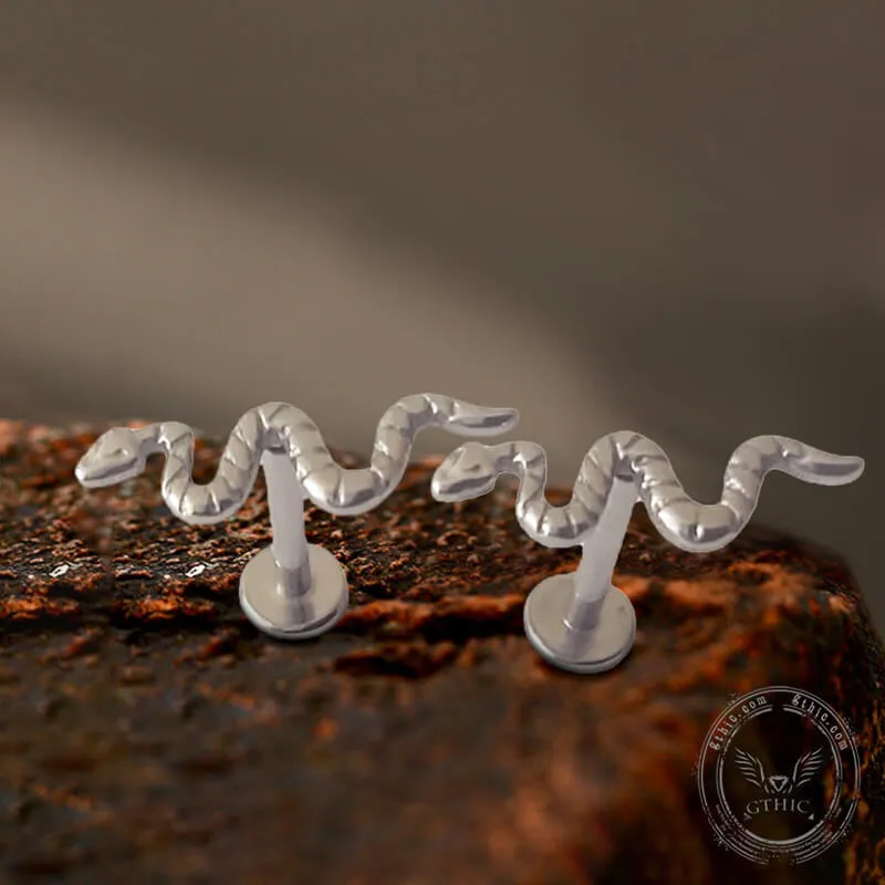 Snake Titanium Septum Piercing Lip Ring sold by GTHIC product image thumbnail 4