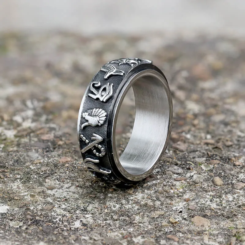 Egyptian Symbols Ankh Stainless Steel Spinner Ring sold by GTHIC product image thumbnail 3