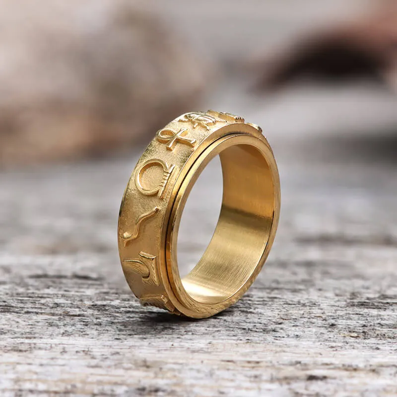 Egyptian Symbols Ankh Stainless Steel Spinner Ring sold by GTHIC product image thumbnail 4